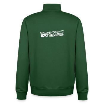 Live Long & Healthy – Eat Schnitzel Food-Design - Unisex Organic Zip Sweatshirt von Stanley/Stella - Flaschengrün - Hinten - AI Model Male 185 dark (185cm)