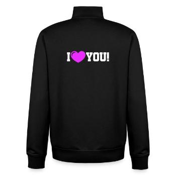I love you - Ich Liebe Dich - Unisex Organic Zip Sweatshirt von Stanley/Stella - Schwarz - Hinten - AI Model Male 185 light (185cm)