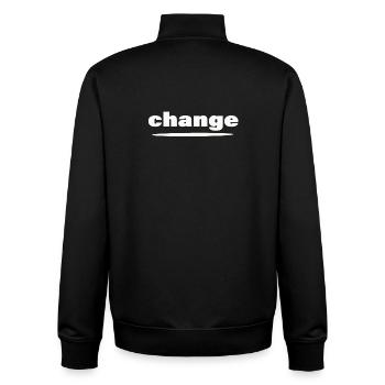CHANGE - Unisex Organic Zip Sweatshirt von Stanley/Stella - Schwarz - Hinten - AI Model Male 185 light (185cm)