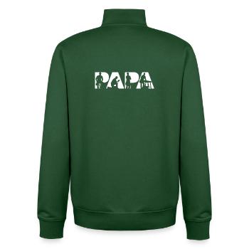 Papa Tischler Holzbearbeitung Tischler-Silhouette - Unisex Organic Zip Sweatshirt von Stanley/Stella - Flaschengrün - Hinten - AI Model Male 185 dark (185cm)