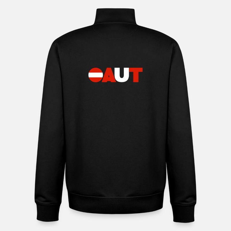 Autriche - Sweat zippé unisexe en coton bio Stanley/Stella - noir