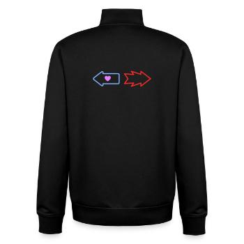 Arrows Direction Love Querelle - Sweat zippé unisexe en coton bio Stanley/Stella - noir - Dos - AI Model Male 185 light (185cm)