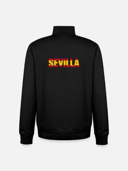 Sevilla Flagge Spanien - Unisex Organic Zip Sweatshirt von Stanley/Stella - Schwarz