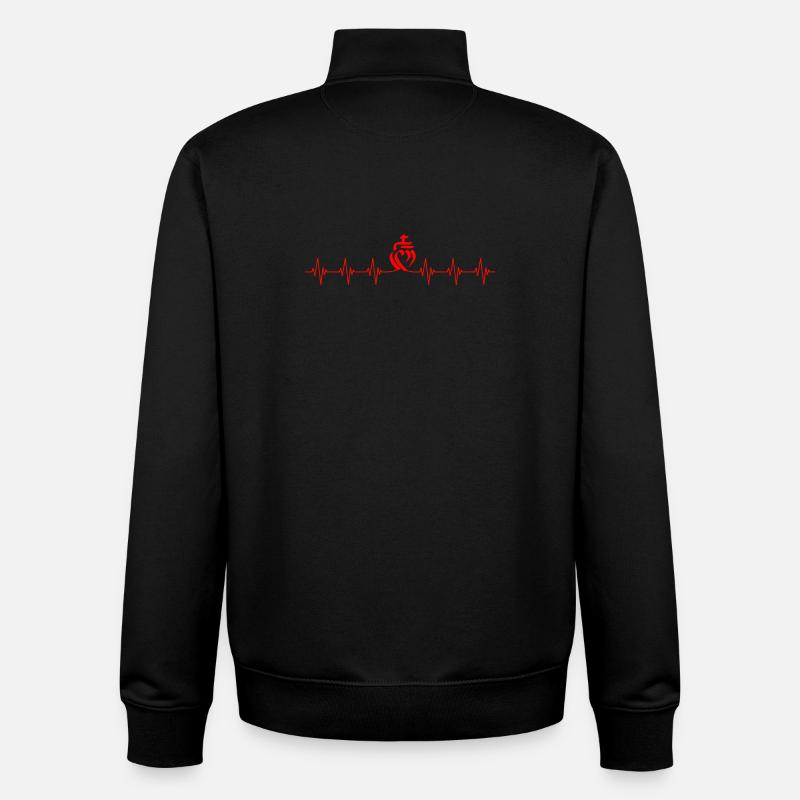 Vendée Herzfrequenz-Aufsatz - Unisex Organic Zip Sweatshirt von Stanley/Stella - Schwarz