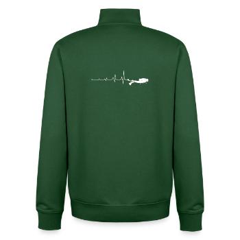 Heartbeat scuba diving - Unisex Organic Zip Sweatshirt by Stanley/Stella - bottle green - Back - AI Model Male 185 dark (185cm)