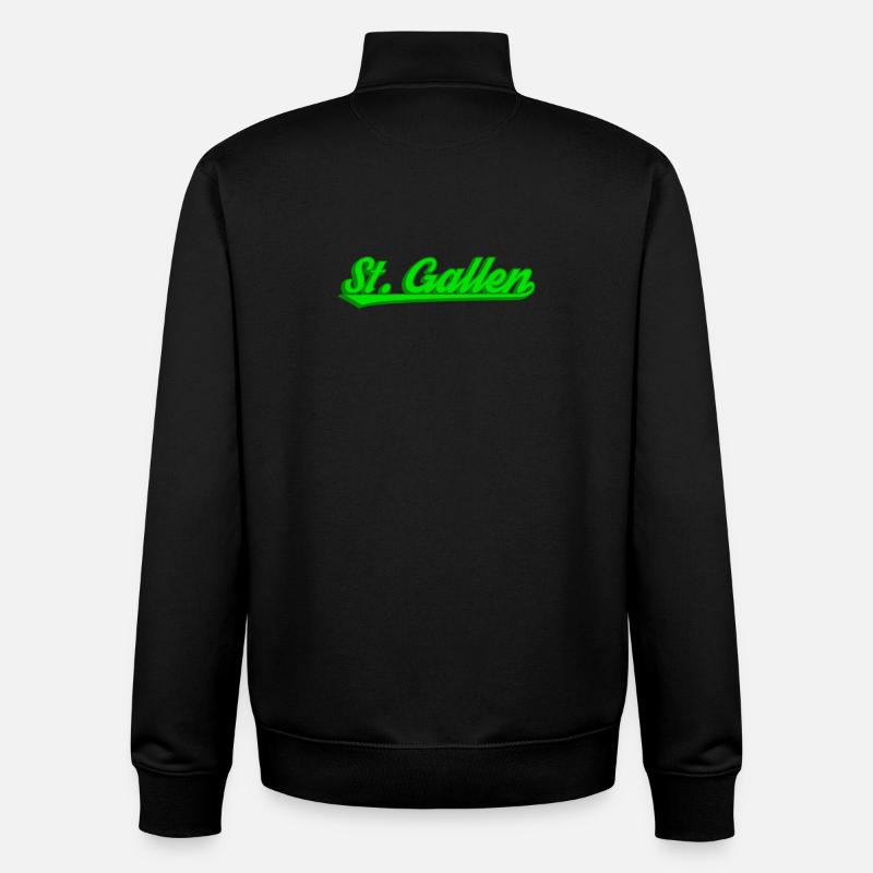 Lettrage néon de StGallen - Sweat zippé unisexe en coton bio Stanley/Stella - noir