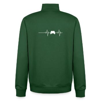 Cadeau Heartbeat Gaming Gamer - Sweat zippé unisexe en coton bio Stanley/Stella - vert bouteille - Dos - AI Model Male 185 dark (185cm)