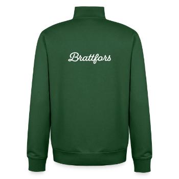 Brattfors white - Unisex Organic Zip Sweatshirt by Stanley/Stella - bottle green - Back - AI Model Male 185 dark (185cm)