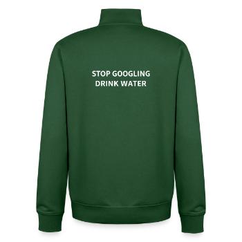 Arrêtez de chercher sur Google Boire de l’eau Drôle Sarcastique Santé Q - Sweat zippé unisexe en coton bio Stanley/Stella - vert bouteille - Dos - AI Model Male 185 dark (185cm)