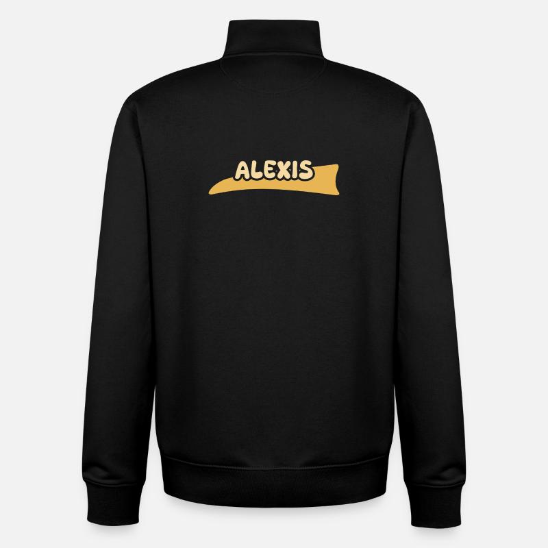 Cadeau pour Alexis - Sweat zippé unisexe en coton bio Stanley/Stella - noir