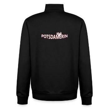 POTSDAMERIN - Unisex Organic Zip Sweatshirt von Stanley/Stella - Schwarz - Hinten - AI Model Male 185 light (185cm)