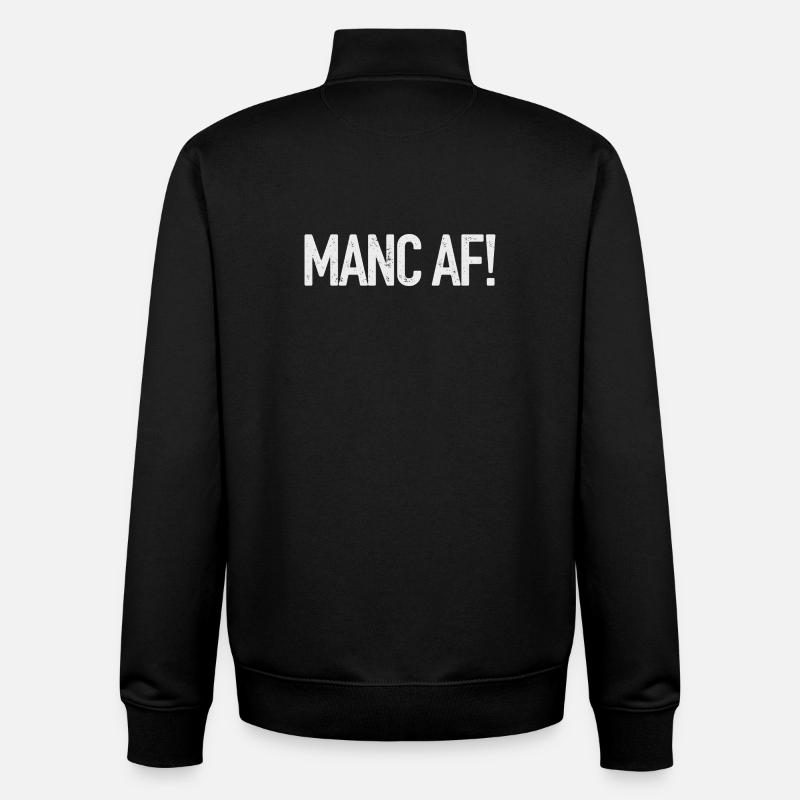 MANC AF - Sweat zippé unisexe en coton bio Stanley/Stella - noir