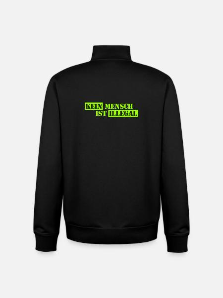 No One Is Illegal - Migration - Illegality - Unisex Organic Zip Sweatshirt by Stanley/Stella - black