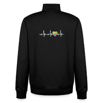 Herzschlag des Autismus-Bewusstseins - Unisex Organic Zip Sweatshirt von Stanley/Stella - Schwarz - Hinten - AI Model Male 185 light (185cm)