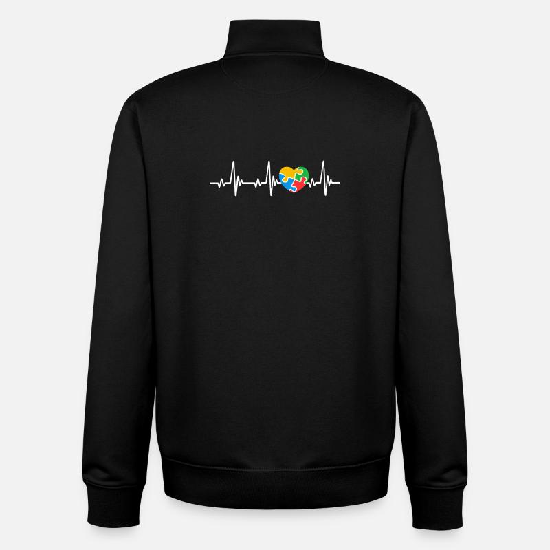 Herzschlag des Autismus-Bewusstseins - Unisex Organic Zip Sweatshirt von Stanley/Stella - Schwarz