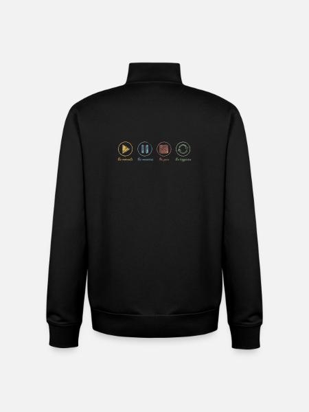 Mindfulness, Moments, Memories, Happiness - Unisex Organic Zip Sweatshirt by Stanley/Stella - black