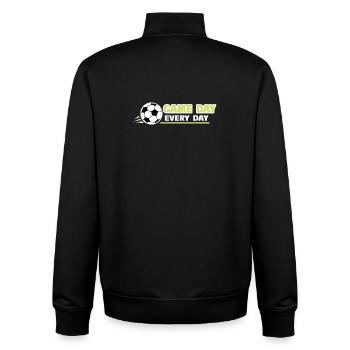 Football_Game jour, tous les jours - Sweat zippé unisexe en coton bio Stanley/Stella - noir - Dos - AI Model Male 185 light (185cm)