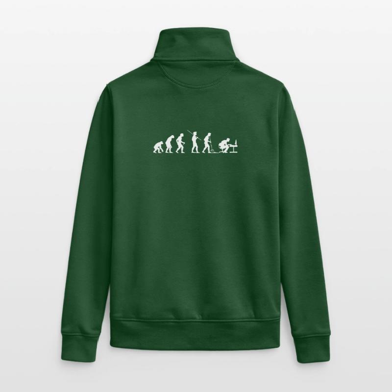 Evolution Programmierer Computerfreak Unisex Organic Zip Sweatshirt von Stanley/Stella