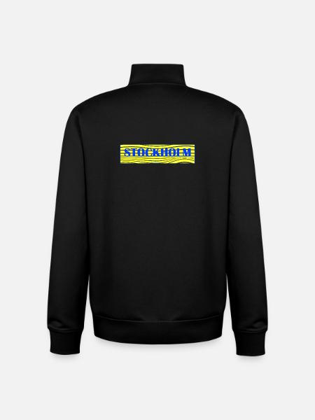 Stockholm Waves Lettering - Unisex Organic Zip Sweatshirt by Stanley/Stella - black