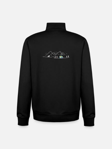 Sweden Camping Caravan Sverige Design - Unisex Organic Zip Sweatshirt by Stanley/Stella - black