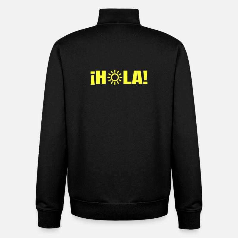 Hola Sun Glyphs Bold Tee - Unisex Organic Zip Sweatshirt by Stanley/Stella - black
