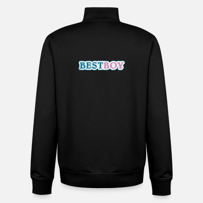 Revendication du meilleur garçon ombragée - Sweat zippé unisexe en coton bio Stanley/Stella - noir