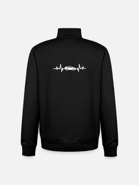 Heartbeat car - Unisex Organic Zip Sweatshirt by Stanley/Stella - black