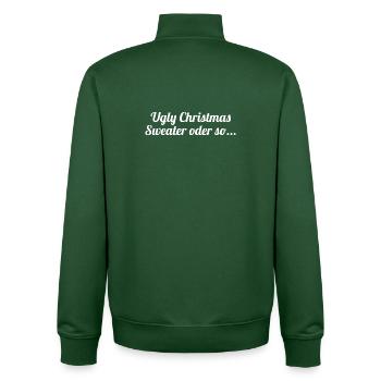 Ugly Christmas Sweater oder so... - Unisex Organic Zip Sweatshirt von Stanley/Stella - Flaschengrün - Hinten - AI Model Male 185 dark (185cm)