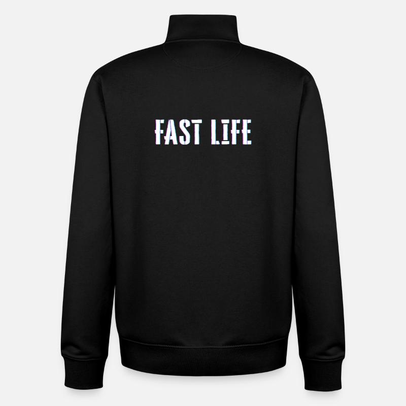 Fast Life - Unisex Organic Zip Sweatshirt von Stanley/Stella - Schwarz