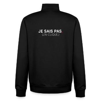 ICH WEISS ES NICHT. ICH HABE GEKLICKT. | Humor - Unisex Organic Zip Sweatshirt von Stanley/Stella - Schwarz - Hinten - AI Model Male 185 light (185cm)