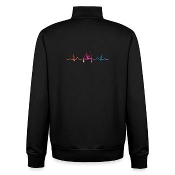 Vertical Scarf Heartbeat Aerial Acrobatics Aerial Silk - Unisex Organic Zip Sweatshirt by Stanley/Stella - black - Back - AI Model Male 185 light (185cm)