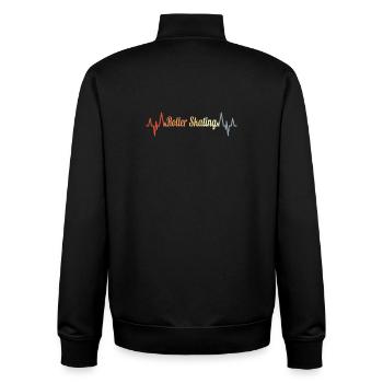 Rollerskates Herzklopfen - Unisex Organic Zip Sweatshirt von Stanley/Stella - Schwarz - Hinten - AI Model Male 185 light (185cm)