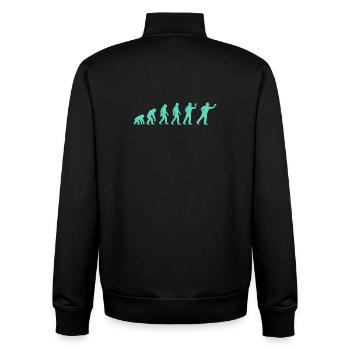 Fortschrittliche Evolutionssilhouette - Unisex Organic Zip Sweatshirt von Stanley/Stella - Schwarz - Hinten - AI Model Male 185 light (185cm)