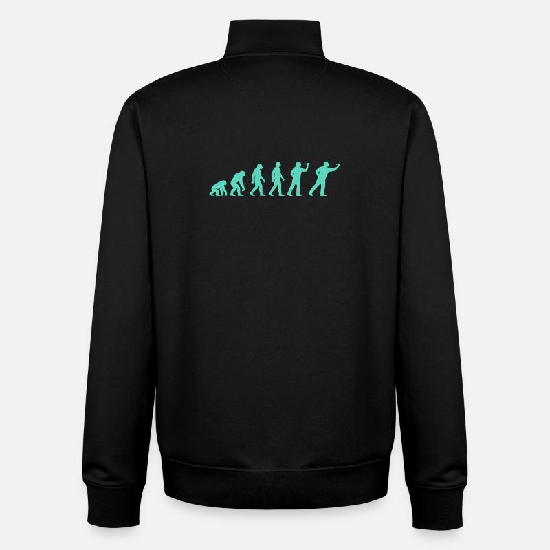 Fortschrittliche Evolutionssilhouette - Unisex Organic Zip Sweatshirt von Stanley/Stella - Schwarz