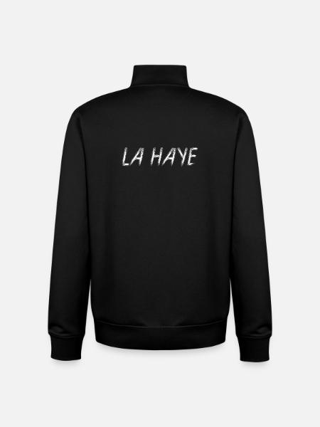 La Haye Brush Typo - Sweat zippé unisexe en coton bio Stanley/Stella - noir