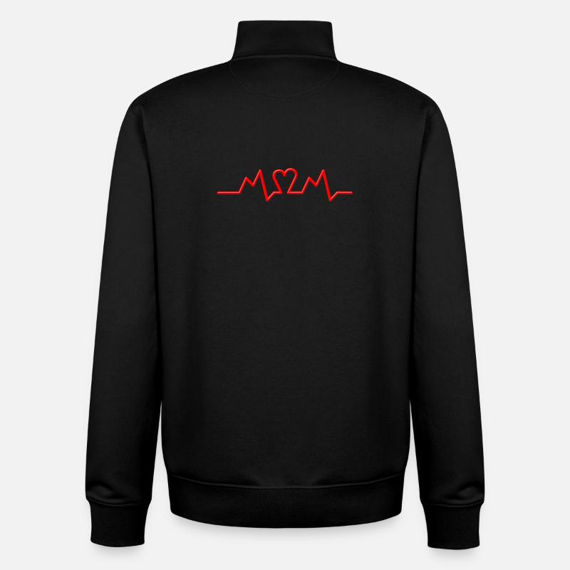 Heart Beat MOM V.2 Geschenk - Unisex Organic Zip Sweatshirt von Stanley/Stella - Schwarz