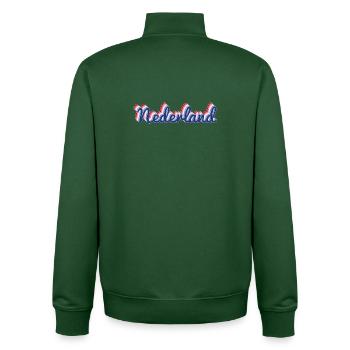 Couleurs du drapeau d’écriture des Pays-Bas - Sweat zippé unisexe en coton bio Stanley/Stella - vert bouteille - Dos - AI Model Male 185 dark (185cm)