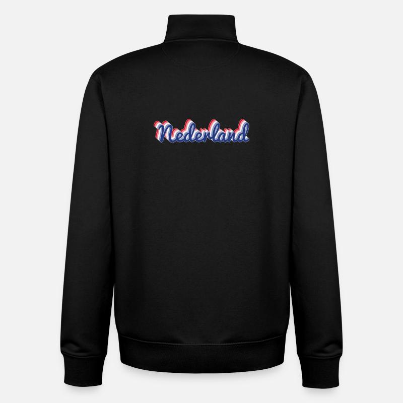 Nederland Script Flagfarben - Unisex Organic Zip Sweatshirt von Stanley/Stella - Schwarz