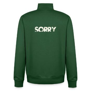 sorry désolé - Sweat zippé unisexe en coton bio Stanley/Stella - vert bouteille - Dos - AI Model Male 185 dark (185cm)