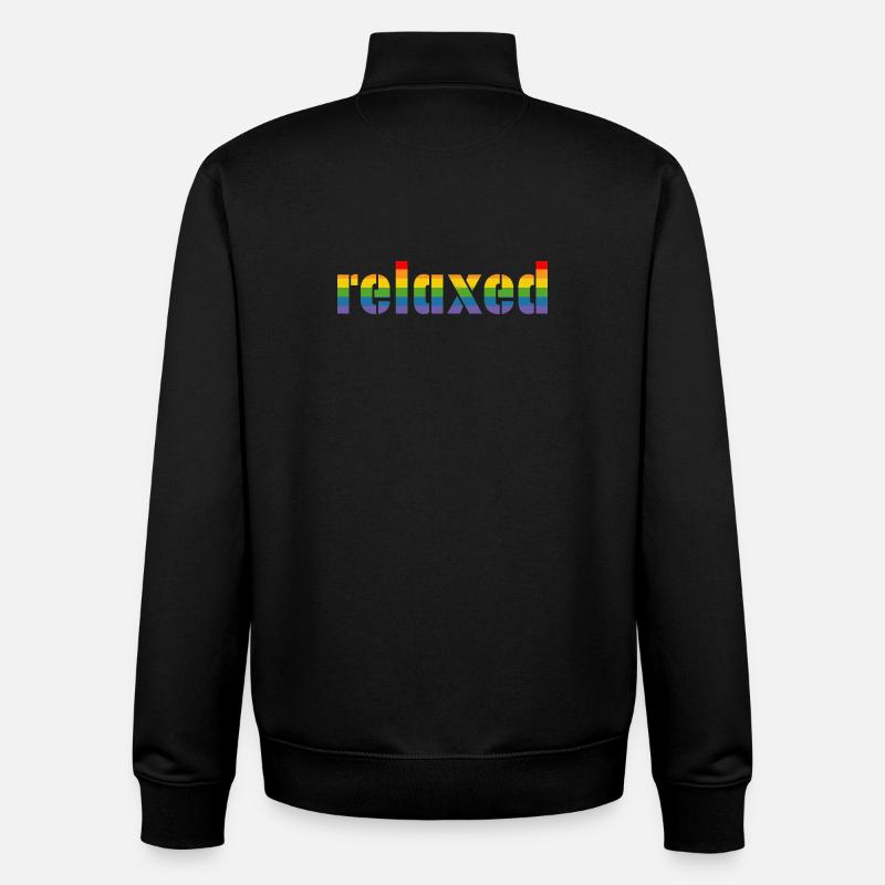 Pride Rainbow Tshirt relaxed LGBT lgbtqi queer - Unisex Organic Zip Sweatshirt by Stanley/Stella - black