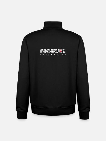 Innsbruck Distressed Wordmark - Unisex Organic Zip Sweatshirt by Stanley/Stella - black