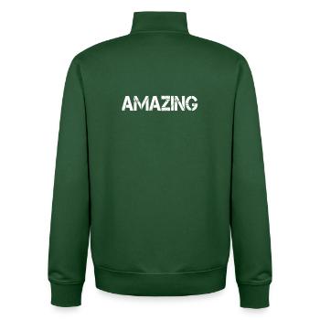 AMAZING - Unisex Organic Zip Sweatshirt by Stanley/Stella - bottle green - Back - AI Model Male 185 dark (185cm)