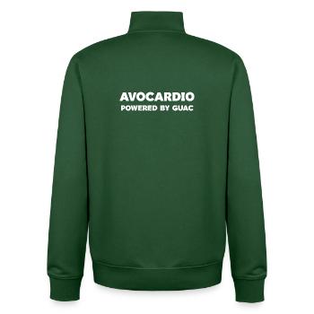 Avocardio Funny Gym T-Shirt – Guac Lover - Unisex Organic Zip Sweatshirt by Stanley/Stella - bottle green - Back - AI Model Male 185 dark (185cm)