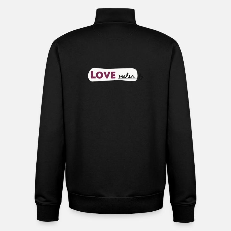 L’amour règne - Spruch Handlettering - Sweat zippé unisexe en coton bio Stanley/Stella - noir