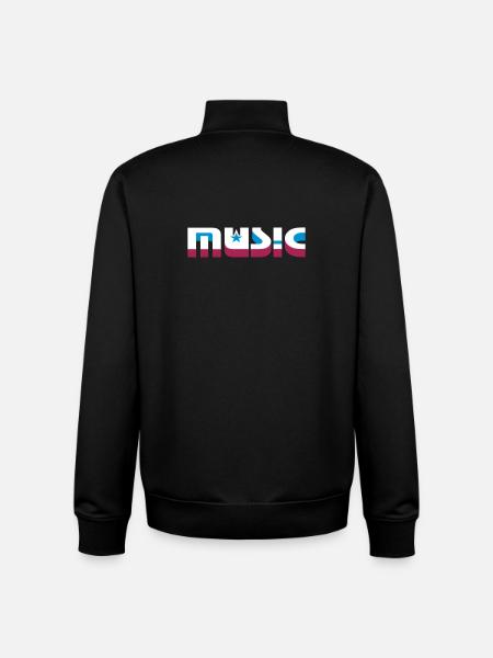 3D Music Lettering with Stars - Unisex Organic Zip Sweatshirt by Stanley/Stella - black