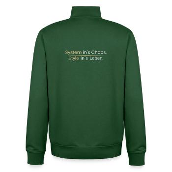 Systemins Chaos. Style ins Leben - Unisex Organic Zip Sweatshirt von Stanley/Stella - Flaschengrün - Hinten - AI Model Male 185 dark (185cm)