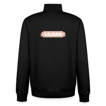 Prénom Liliana - Sweat zippé unisexe en coton bio Stanley/Stella - noir - Dos - AI Model Male 185 light (185cm)
