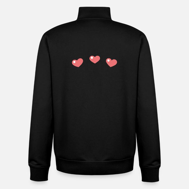 Pastel hearts with a sleek pattern - Unisex Organic Zip Sweatshirt by Stanley/Stella - black