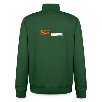 Doppeldecker Flugzeug Banner Motiv Retro  - Unisex Organic Zip Sweatshirt von Stanley/Stella - Flaschengrün - Hinten - AI Model Male 185 dark (185cm)
