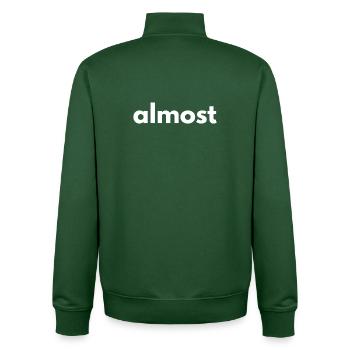 Funny word "Almost" - Unisex Organic Zip Sweatshirt by Stanley/Stella - bottle green - Back - AI Model Male 185 dark (185cm)